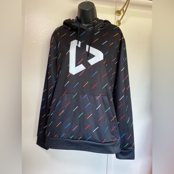 Black Hoodie with Colorful Pattern - Picture 6 of 6